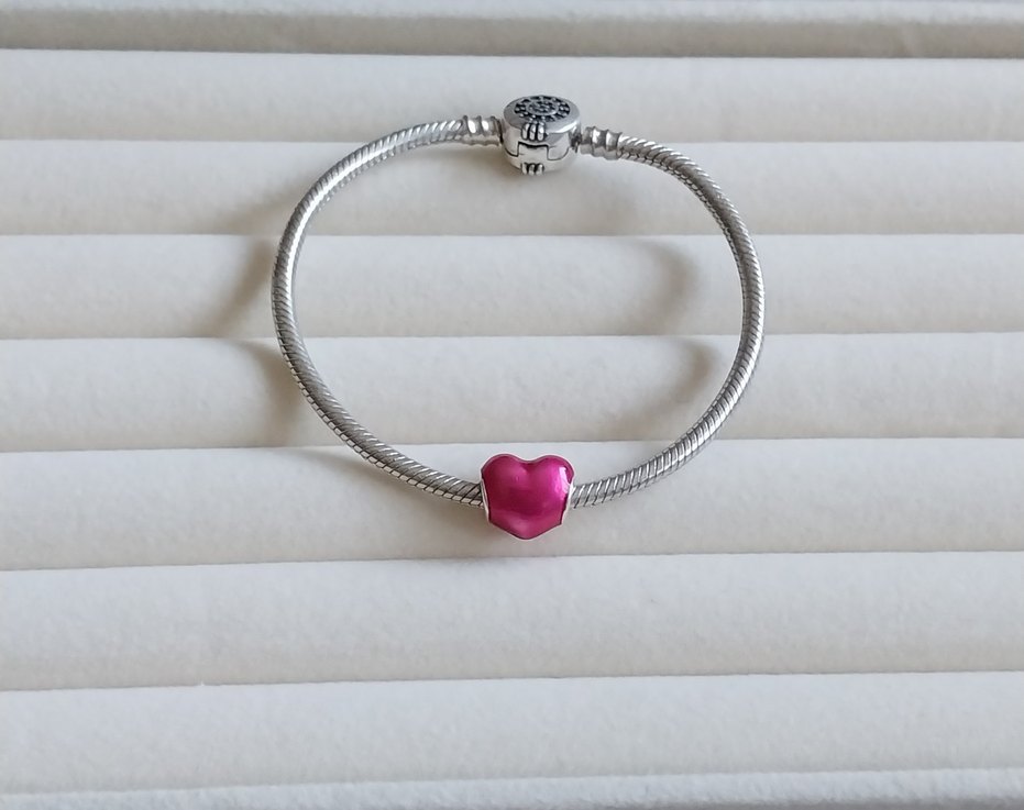 Metalik Pembe Kalp Charm - Görsel 5