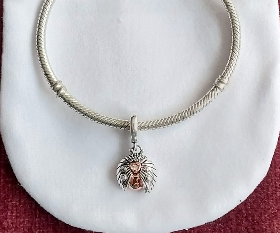 UĞURBÖCEGİ KALP DANGLE CHARM - Görsel 2