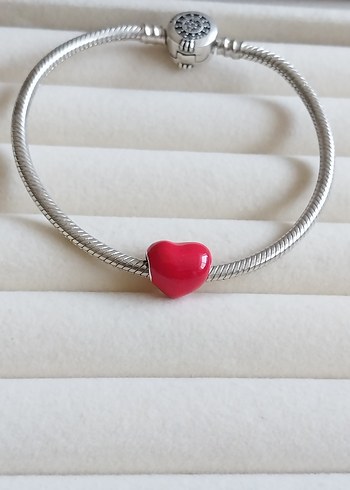 Metalik Kırmızı Kalp Charm - Görsel 5