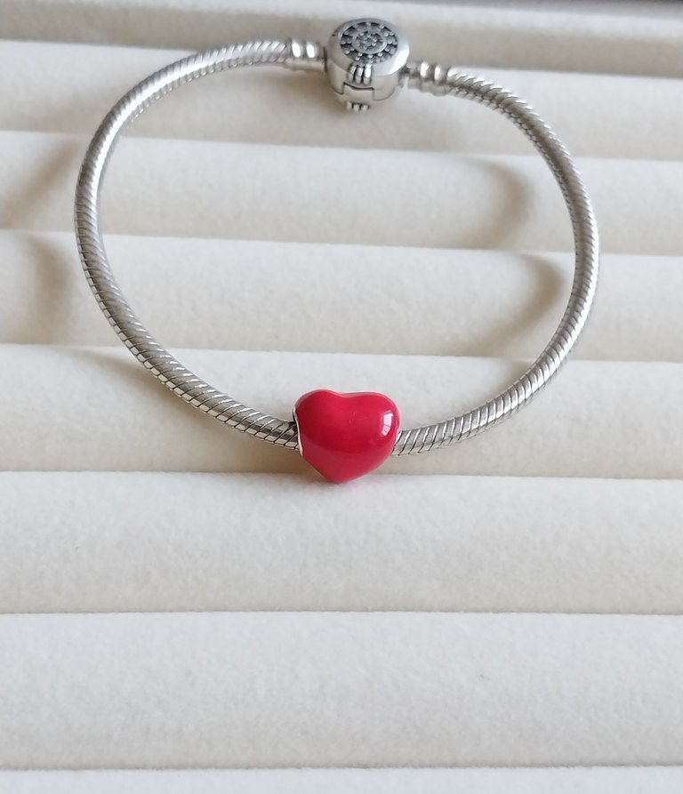 Metalik Kırmızı Kalp Charm - Görsel 5