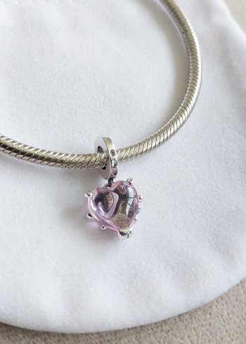 Pembe Aile Ağacı ve Kalp Sallantılı Charm - Görsel 2