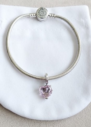 Pembe Aile Ağacı ve Kalp Sallantılı Charm - Görsel 6