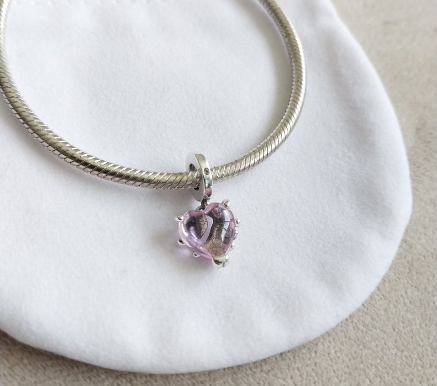 Pembe Aile Ağacı ve Kalp Sallantılı Charm - Görsel 2