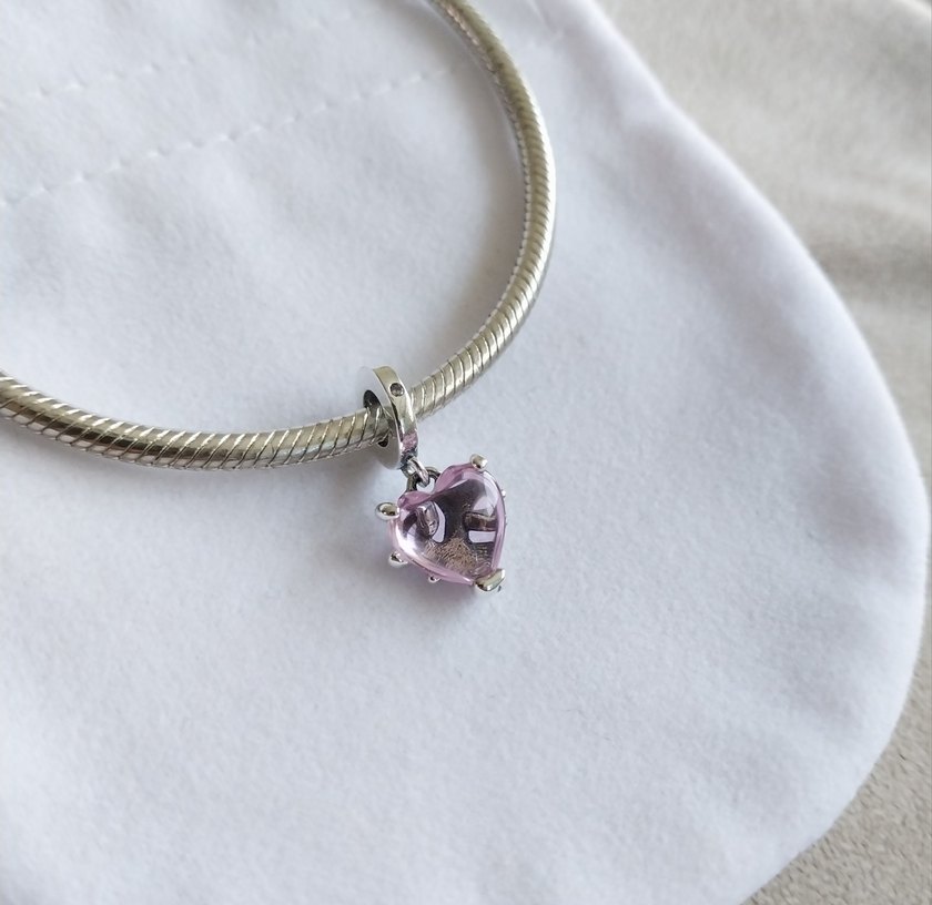 Pembe Aile Ağacı ve Kalp Sallantılı Charm - Görsel 4