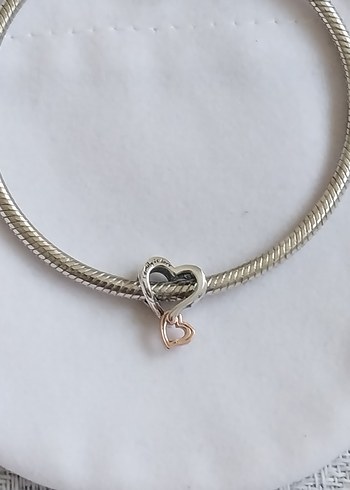 İKİ RENKLİ KAFES İŞİ SONSUZ KALP CHARM - Görsel 2