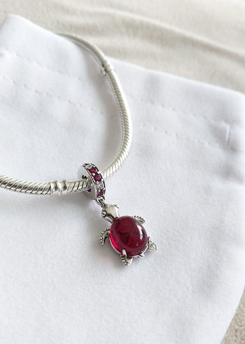 MURANO CAMI KIRMIZI DENİZ KAPLUMBAĞASI CHARM - Görsel 2