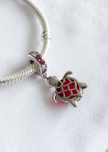 MURANO CAMI KIRMIZI DENİZ KAPLUMBAĞASI CHARM - Görsel 3