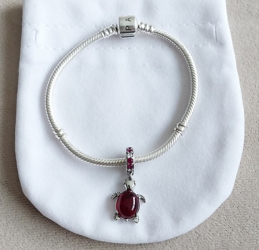 MURANO CAMI KIRMIZI DENİZ KAPLUMBAĞASI CHARM - Görsel 5