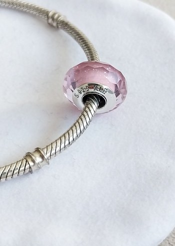 PEMBE YÜZEYLİ CAM MURANO CHARM - Görsel 3
