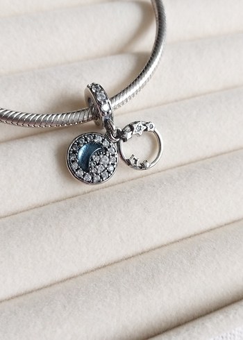 MAVİ GECE GÖKYÜZÜ HİLAL VE YILDIZLAR SALLANTILI CHARM - Görsel 2