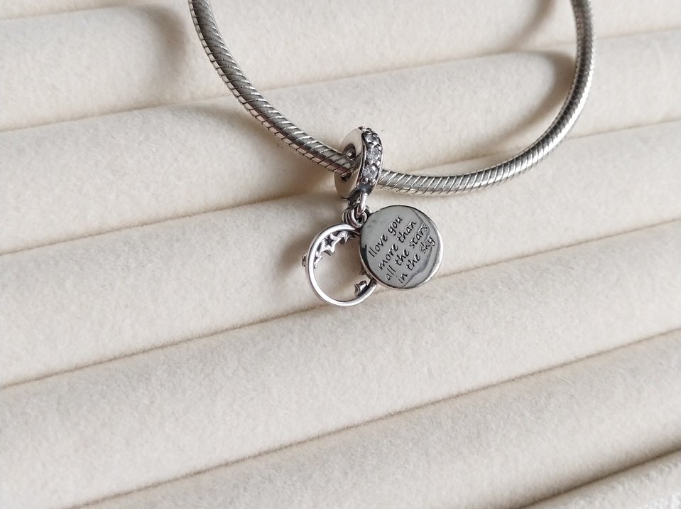 MAVİ GECE GÖKYÜZÜ HİLAL VE YILDIZLAR SALLANTILI CHARM - Görsel 5