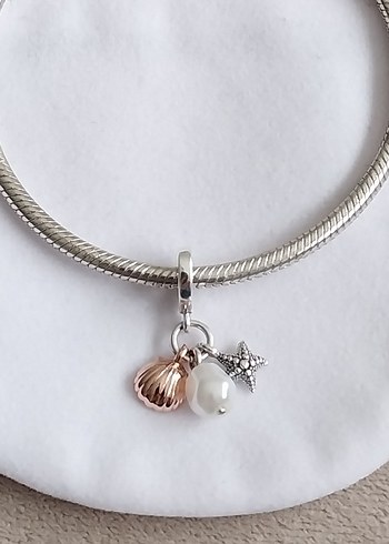 TATLI SU İNCİSİ, DENİZ YILDIZI VE DENİZ KABUĞU SALLANTILI CHARM - Görsel 2