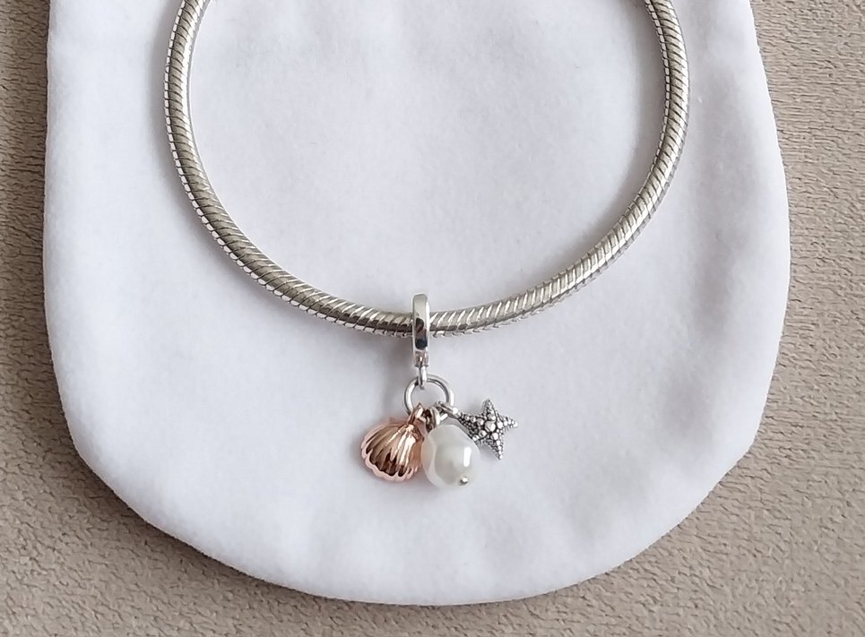 TATLI SU İNCİSİ, DENİZ YILDIZI VE DENİZ KABUĞU SALLANTILI CHARM - Görsel 2