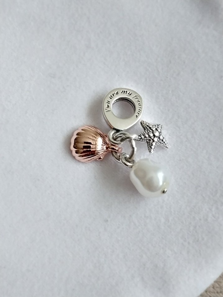 TATLI SU İNCİSİ, DENİZ YILDIZI VE DENİZ KABUĞU SALLANTILI CHARM - Görsel 3