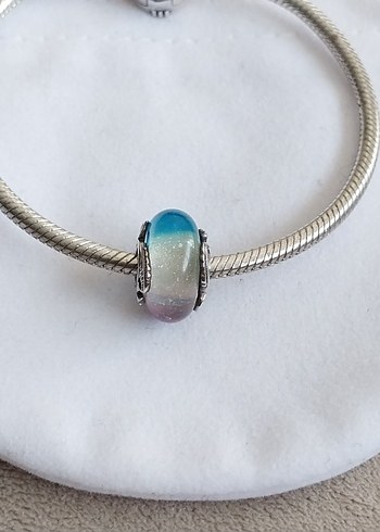 Renkli Murano Cam ve Tüy Charm - Görsel 5