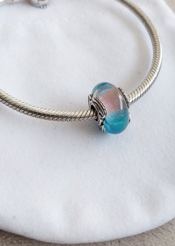 Renkli Murano Cam ve Tüy Charm - Görsel 3