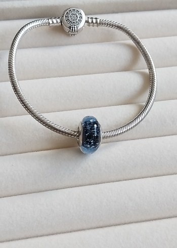 DALGALI KOYU MAVİ MURANO CHARM - Görsel 5