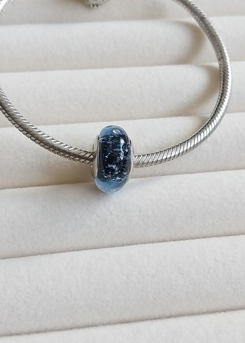 DALGALI KOYU MAVİ MURANO CHARM - Görsel 3