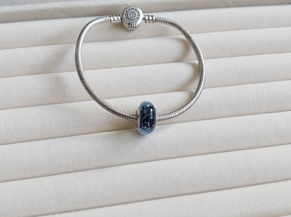 DALGALI KOYU MAVİ MURANO CHARM - Görsel 5