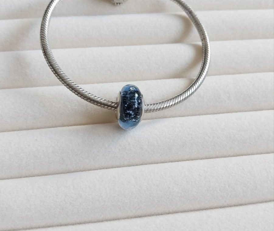 DALGALI KOYU MAVİ MURANO CHARM - Görsel 3