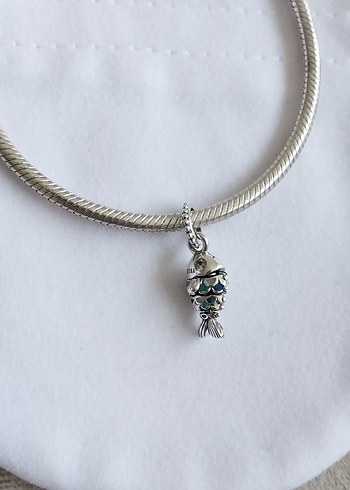 Mavi Pullu Balık Sallantılı Charm - Görsel 6