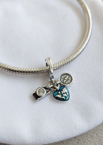 KAMERA,KALP VE PUSULA SALLANTILI CHARM - Görsel 2