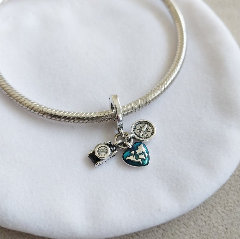 KAMERA,KALP VE PUSULA SALLANTILI CHARM - Görsel 2