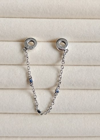 ÜÇ MAVİ TAŞLI GÜVENLİK ZİNCİRİ - Görsel 4