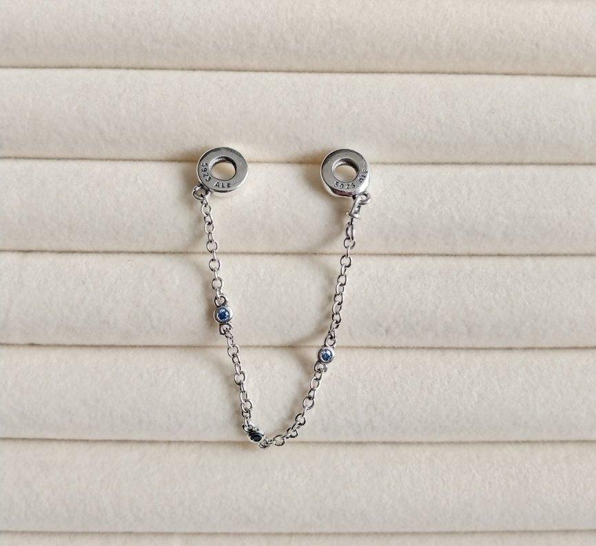 ÜÇ MAVİ TAŞLI GÜVENLİK ZİNCİRİ - Görsel 4