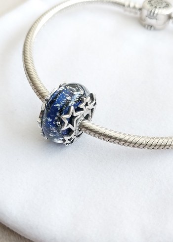 Galaksi Mavisi Yıldız Murano Charm - Görsel 2