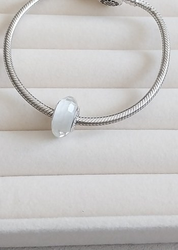 BEYAZ YÜZEYLİ CAM MURANO CHARM - Görsel 5