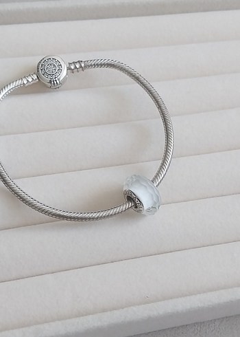 BEYAZ YÜZEYLİ CAM MURANO CHARM - Görsel 4