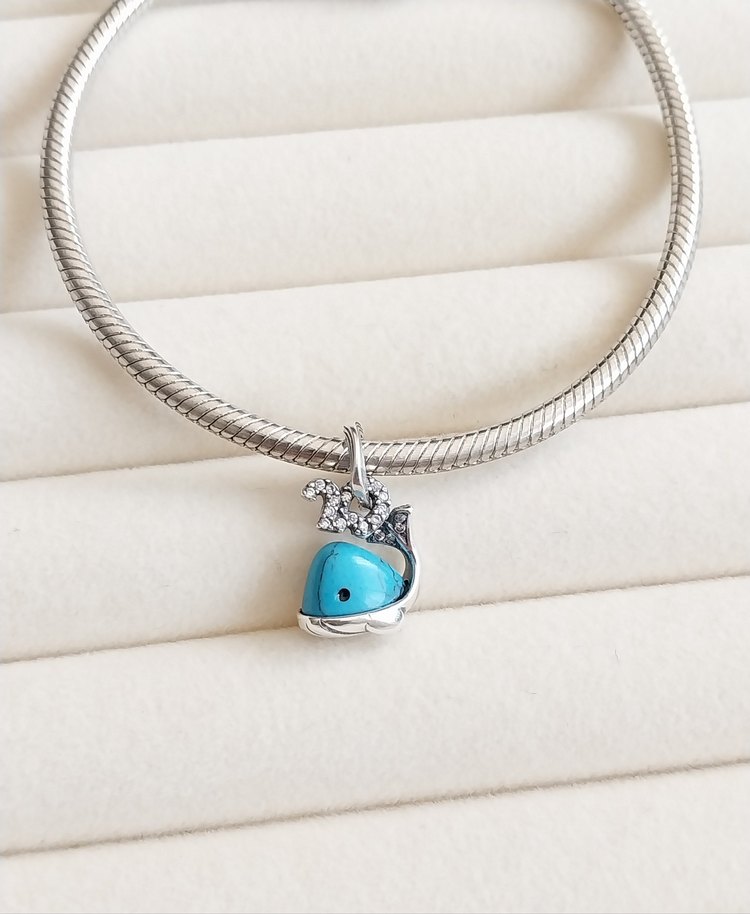 TURKUAZ RENKLİ BALİNA SALLANTILI CHARM - Görsel 2