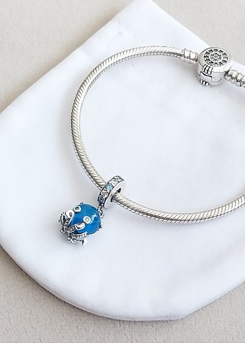 Murano Camı Sevimli Ahtapot Sallantılı Charm - Görsel 4