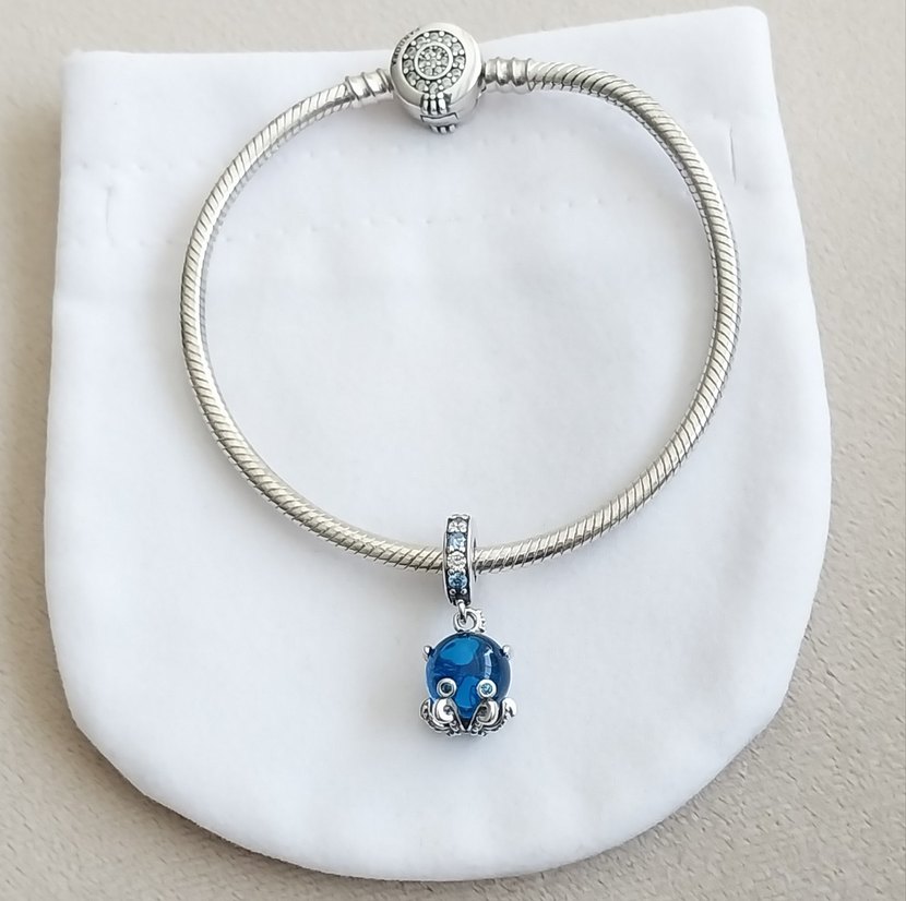 Murano Camı Sevimli Ahtapot Sallantılı Charm - Görsel 5