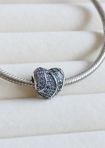 SU MAVİSİ KALP GÜMÜŞ TILSIMI CHARM - Görsel 2