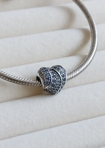 SU MAVİSİ KALP GÜMÜŞ TILSIMI CHARM - Görsel 3