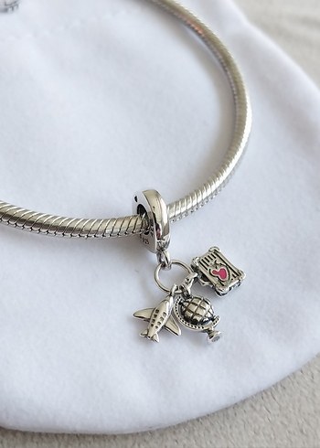 UÇAK,DÜNYA KÜRESİ VE BAVUL SALLANTILI CHARM