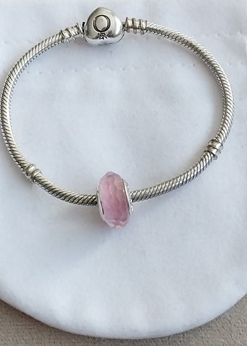 Beden pembe Renk PEMBE YÜZEYLİ CAM MURANO CHARM