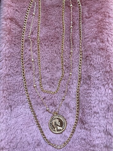 3lü Gold Madalyon Kolye