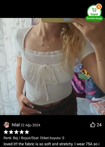 Diğer y2k lolita bluz pamuk