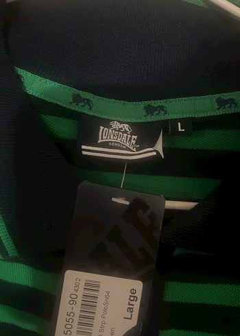 Lonsdale Koyu Yeşil siyah  Çizgili Erkek Polo Tişört - Görsel 4