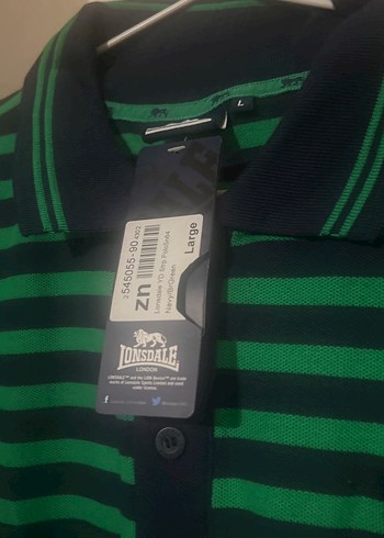 Lonsdale Koyu Yeşil siyah  Çizgili Erkek Polo Tişört - Görsel 2