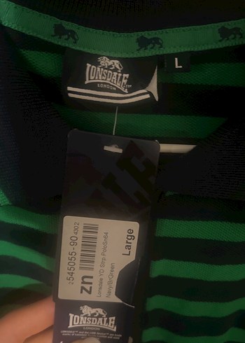 Lonsdale Koyu Yeşil siyah  Çizgili Erkek Polo Tişört - Görsel 3