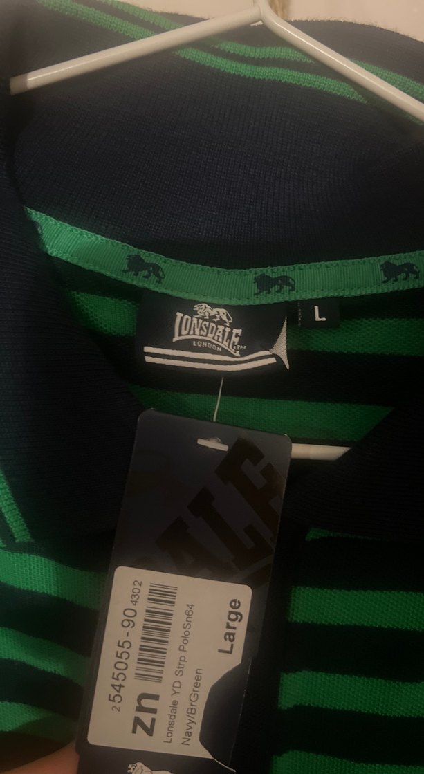 Lonsdale Koyu Yeşil siyah  Çizgili Erkek Polo Tişört - Görsel 4