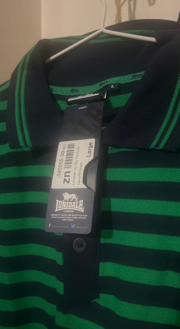 Lonsdale Koyu Yeşil siyah  Çizgili Erkek Polo Tişört - Görsel 2