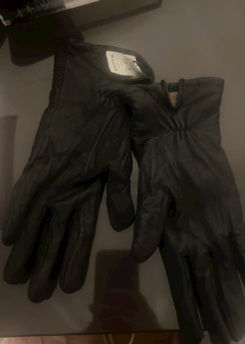 %100 Deri Siyah Biker Eldivenler - Görsel 4