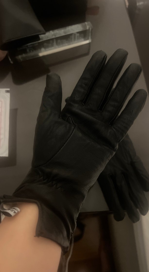 %100 Deri Siyah Biker Eldivenler - Görsel 5