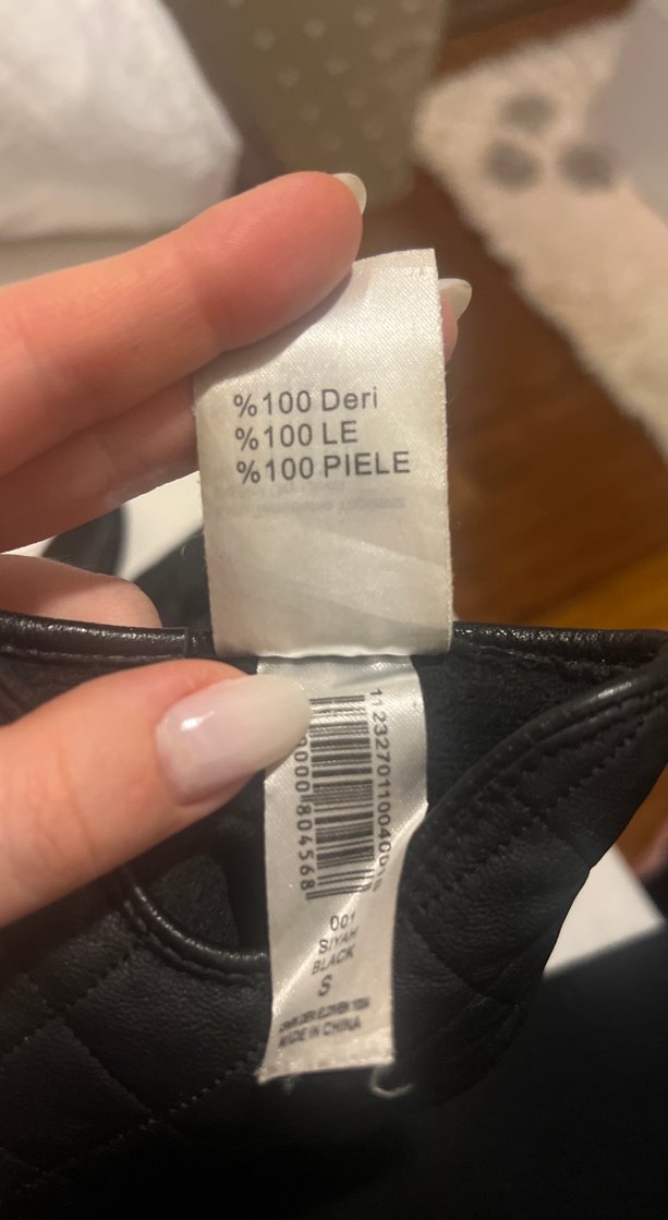 Siyah Deri Biker Kadın Eldiveni - Görsel 3