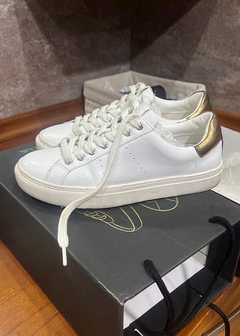 Massimo Dutti Beyaz Bağcıklı Spor Ayakkabı - Görsel 6
